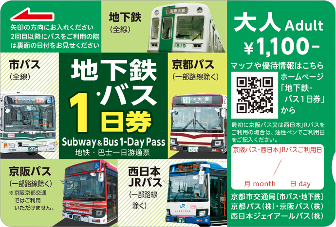 Kyoto Subway & Bus One-Day Pass